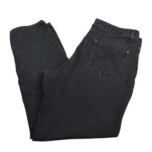 Bandolino Womens Amy Straight Leg Jeans 16 Slimming High Rise Black Stretch